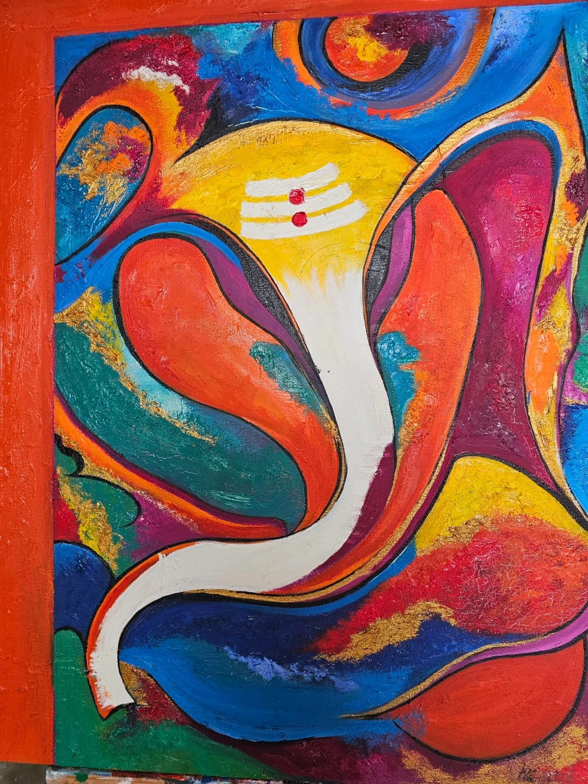 Vibrant abstract spiritual painting
